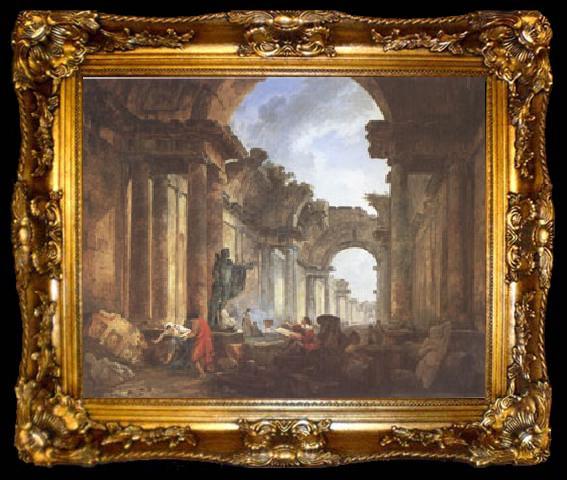 framed  ROBERT, Hubert Imaginary View of the Grande Galerie in Ruins (mk05), ta009-2
